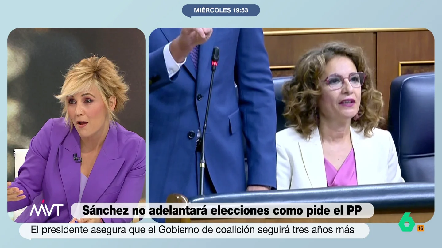 Cristina Pardo, sobre Montero y sus gestos durante el discurso de Sánchez Más Vale Tarde analiza en este vídeo el agrio debate entre Pedro Sánchez y Feijóo en el Congreso y se detiene en un curioso detalle: los entusiastas y "sobreactuados" gestos de María Jesús Montero durante las réplicas del presidente del Gobierno.