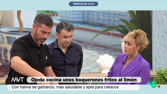 Cristina Pardo alucina con el plato de Pablo Ojeda Los rebozados son los protagonistas de esta sección de Pablo Ojeda, que en este vídeo da a probar a Iñaki López y Cristina Pardo unos boquerones fritos al limón de lo más apetecible. La reacción de Cristina Pardo, en este vídeo.