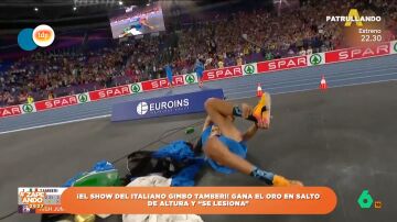 El 'show' cómico de un atleta italiano: gana el oro en salto de altura y luego se 'lesiona'