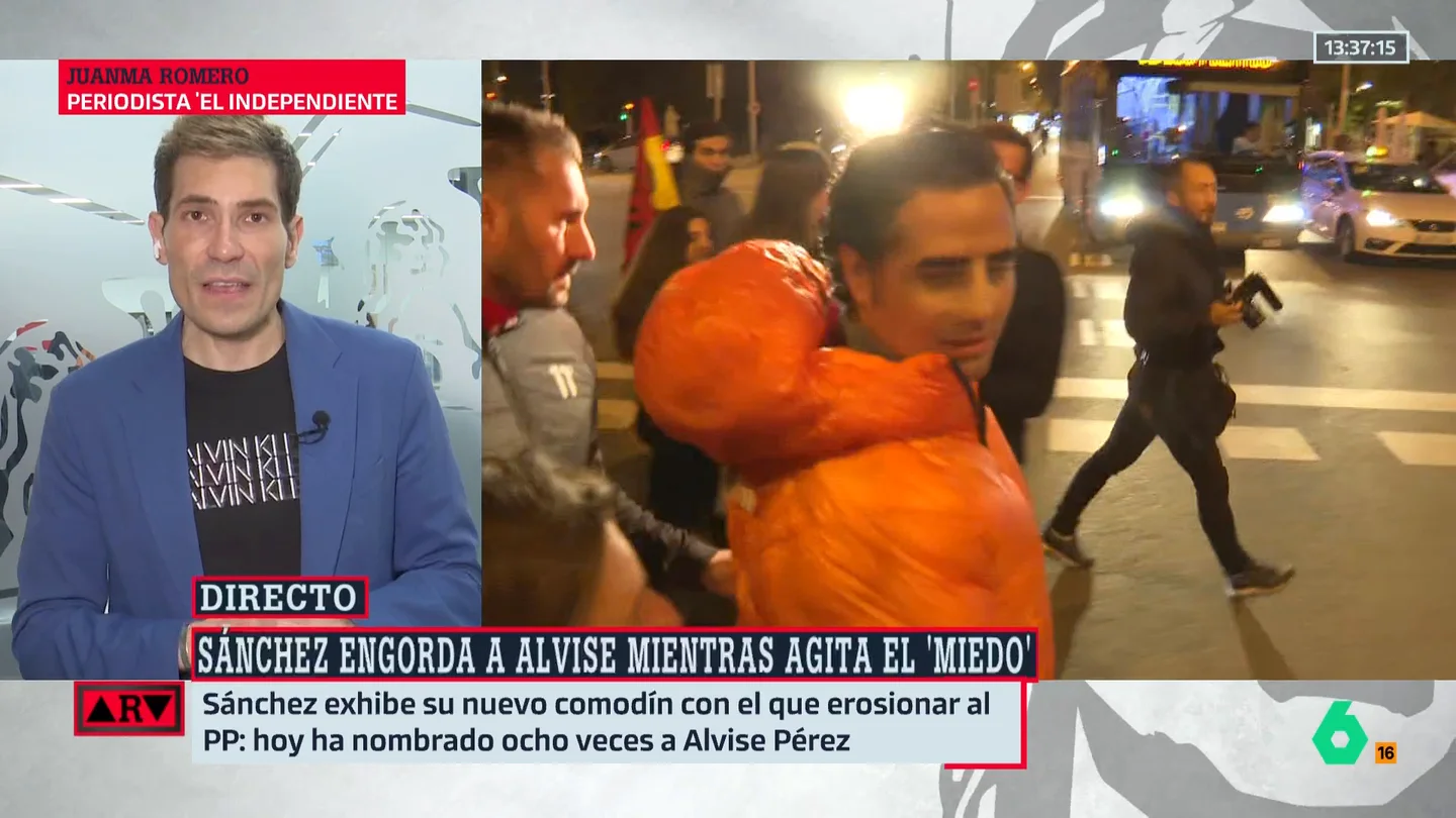 ARV- Juanma Romero desvela qué pretende Sánchez nombrando a Alvise: "Quiere resaltar las tres derechas y herir al PP" ARV- Juanma Romero desvela qué pretende Sánchez nombrando a Alvise: "Quiere resaltar las tres derechas y herir al PP"