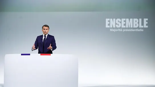 Emmanuel Macron, en la rueda de prensa de este 12 de junio. Emmanuel Macron, en la rueda de prensa de este 12 de junio.