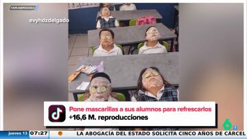 Una profesora se viraliza en TikTok por poner a sus alumnos mascarillas faciales para combatir el calor