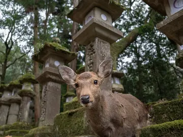 Ciervo en el Parque de Nara, en Japón Ciervo en el Parque de Nara, en Japón