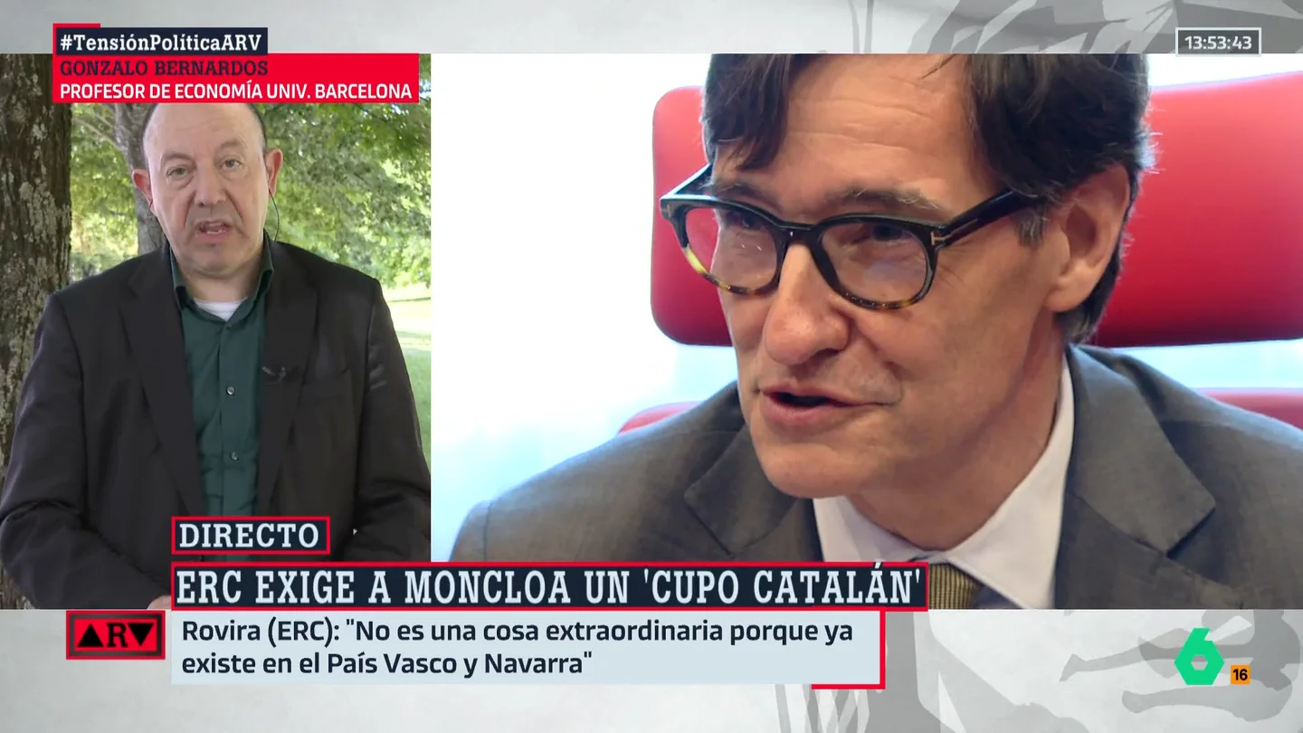 Gonzalo Bernados recomienda a Salvador Illa que vaya a unas nuevas elecciones en Cataluña: "Arrasará" Gonzalo Bernados recomienda a Salvador Illa que vaya a unas nuevas elecciones en Cataluña: "Arrasará"