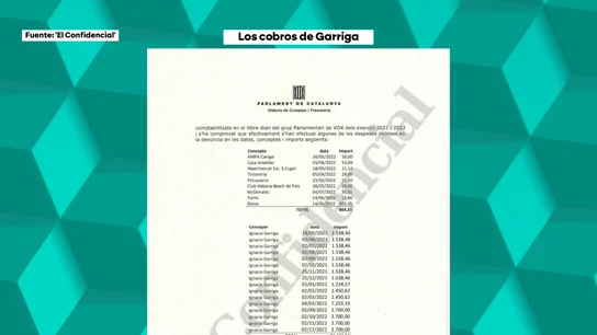 Informe del Parlament catalán sobre los gastos personales de Ignacio Garriga (Vox) Informe del Parlament catalán sobre los gastos personales de Ignacio Garriga (Vox)