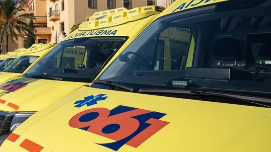 Vehículos de Emergencias Sanitarias 061 en una imagen de archivo Vehículos de Emergencias Sanitarias 061 en una imagen de archivo