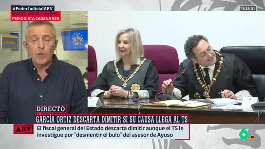 Miguel Ángel Campos, sobre García Ortiz": "No piensa dimitir porque no violó la ley, desmintió un bulo lanzado por el entorno de Ayuso" Miguel Ángel Campos, sobre García Ortiz": "No piensa dimitir porque no violó la ley, desmintió un bulo lanzado por el entorno de Ayuso"