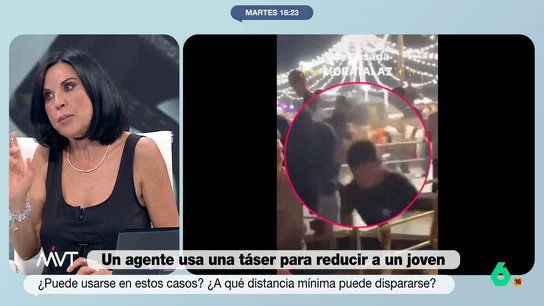 Bea de Vicente responde a Tania Sánchez: "Cuando un loco vaya a por tu hijo verás lo que agradeces un policía con un táser" Tania Sánchez reflexiona sobre la reducción de un policía municipal a un joven durante una pelea con un táser y asegura tener dudas de que este cuerpo policial tenga este tipo de armas. La contundente respuesta de Beatriz de Vicente, en este vídeo.
