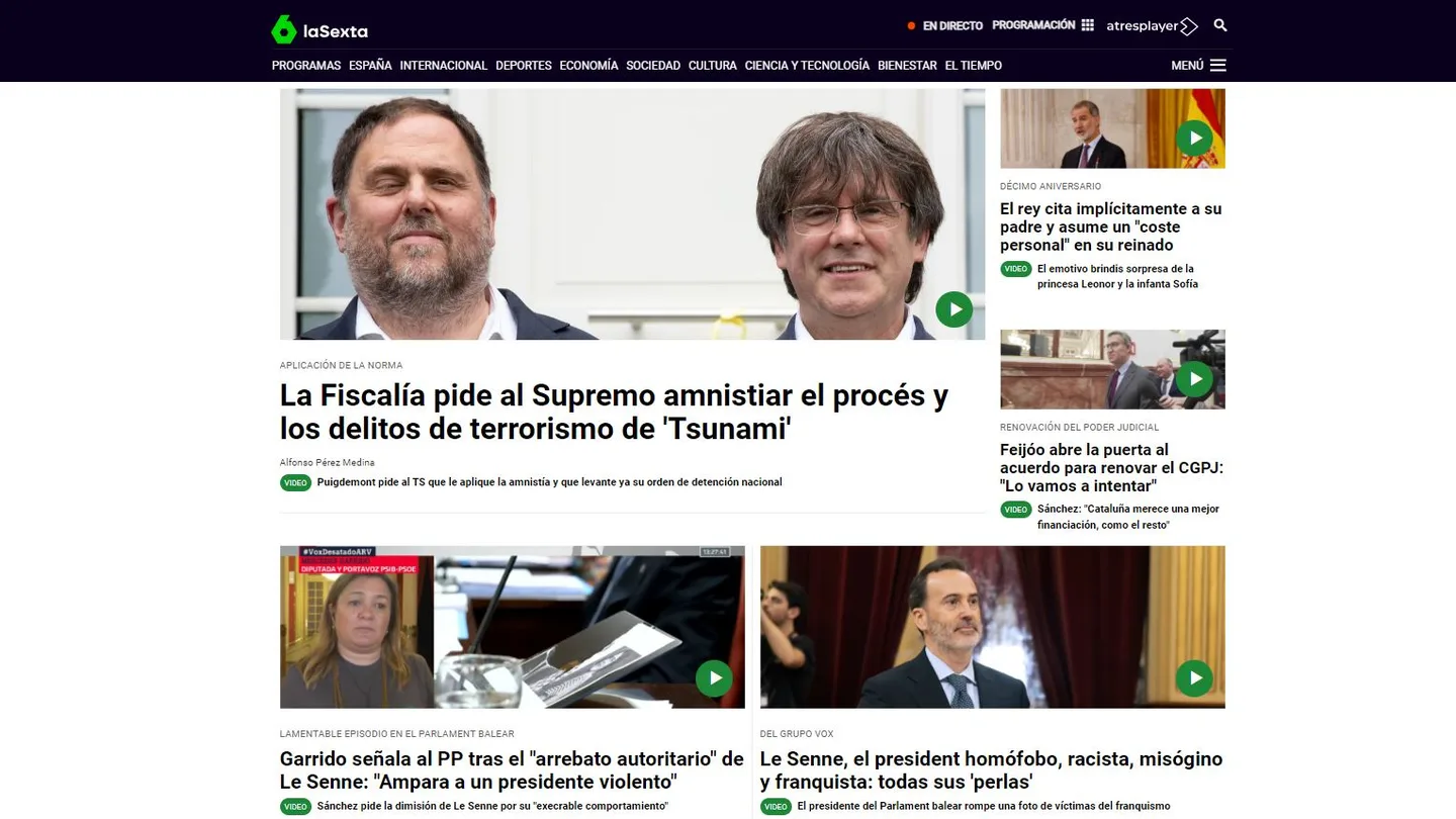 Portada de laSexta.com del miércoles 19 de junio de 2024 Portada de laSexta.com del miércoles 19 de junio de 2024