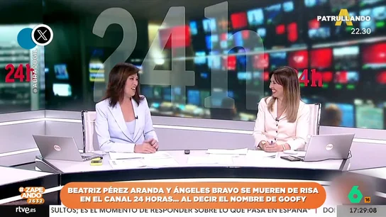 El ataque de risa de Beatriz Pérez Aranda y Ángeles Bravo en pleno directo al hablar de Goofy El ataque de risa de Beatriz Pérez Aranda y Ángeles Bravo en pleno directo al hablar de Goofy