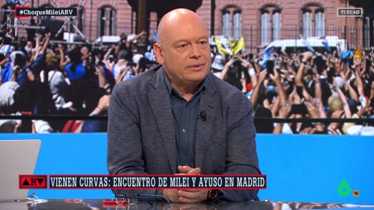 El an&aacute;lisis de Gabi Sanz sobre la visita de Milei a Ayuso: "Es un elemento disruptivo que ataca el proyecto de Feij&oacute;o como alternativa a S&aacute;nchez"