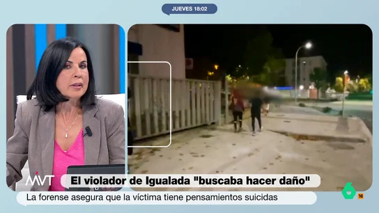 Beatriz de Vicente, sobre el violador de Igualada: "A este tío, si no lo cogen, se convierte en un asesino en serie" Beatriz de Vicente analiza en este vídeo el diagnóstico de los peritos forenses durante el juicio contra el violador de Igualada y asegura que perfiles como Brian Céspedes "son dentro de la clasificación de depredadores sexuales los más peligrosos".