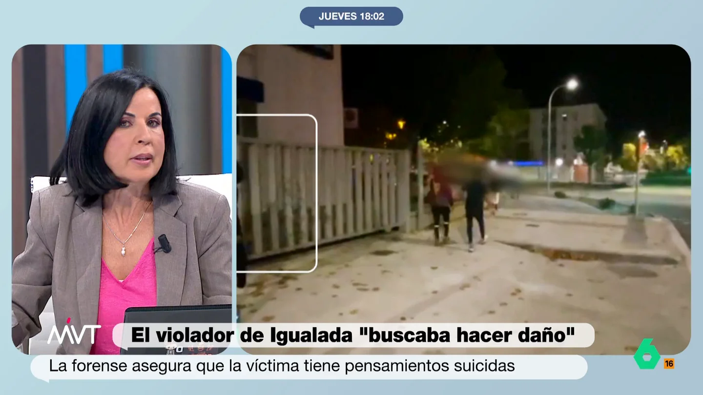Beatriz de Vicente, sobre el violador de Igualada: "A este tío, si no lo cogen, se convierte en un asesino en serie" Beatriz de Vicente analiza en este vídeo el diagnóstico de los peritos forenses durante el juicio contra el violador de Igualada y asegura que perfiles como Brian Céspedes "son dentro de la clasificación de depredadores sexuales los más peligrosos".