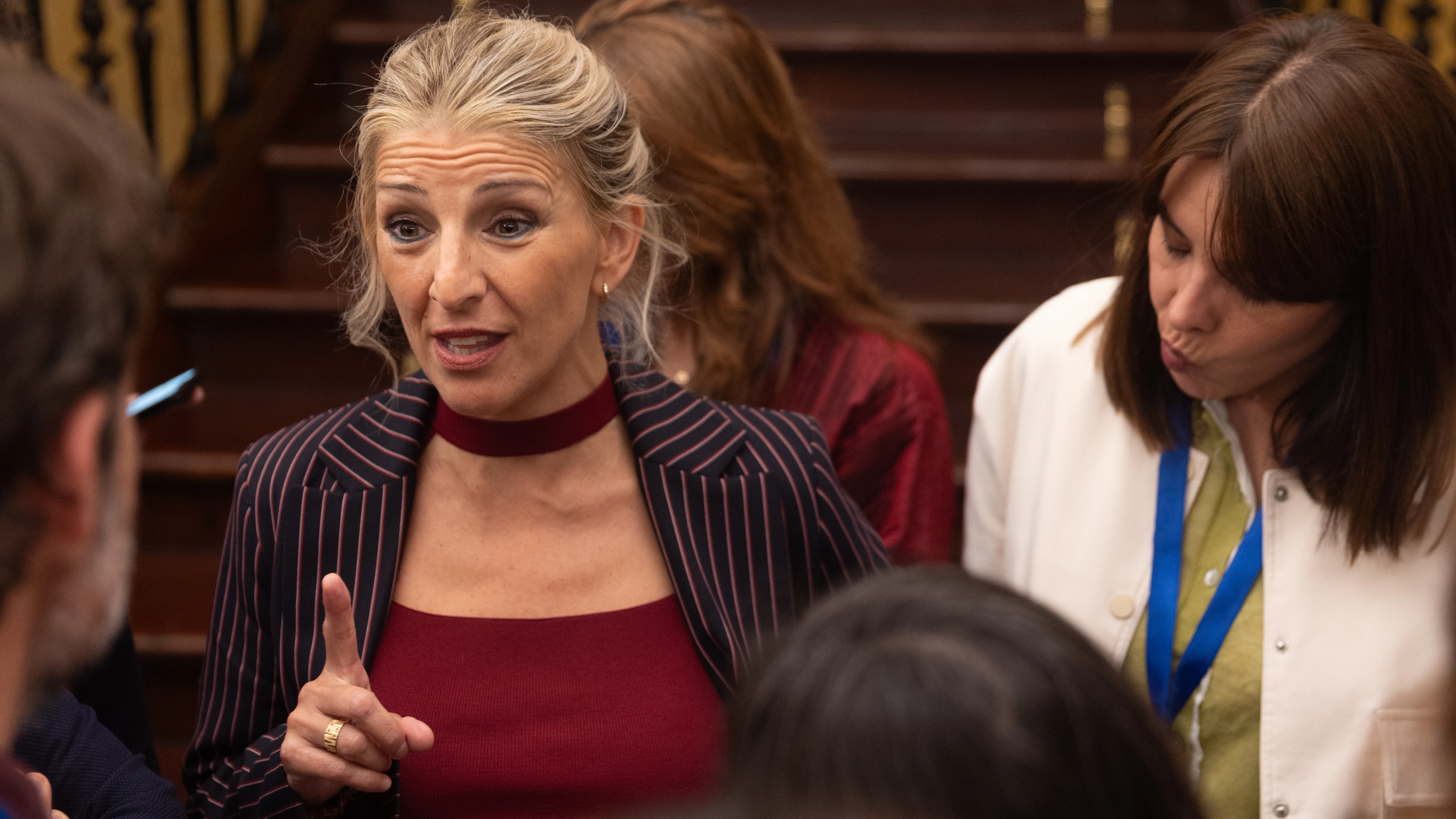 La vicepresidenta segunda y ministra de Trabajo, Yolanda Díaz, durante el Pleno de este jueves.