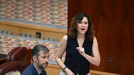Isabel Días Ayuso, en la Asamblea de Madrid. A3 Noticias 2 (20-06-24) Ayuso defiende a Milei y protagoniza un tenso rifirrafe con la oposición: "Es un honor recibir al presidente legítimo"