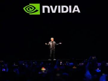 Jen-Hsun Huang en una presentación de Nvidia Jen-Hsun Huang en una presentación de Nvidia