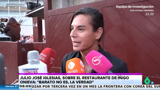Julio José Iglesias, tras ir al restaurante de Íñigo Onieva: "Muy barato no es" Julio José Iglesias, tras ir al restaurante de Íñigo Onieva: "Muy barato no es"
