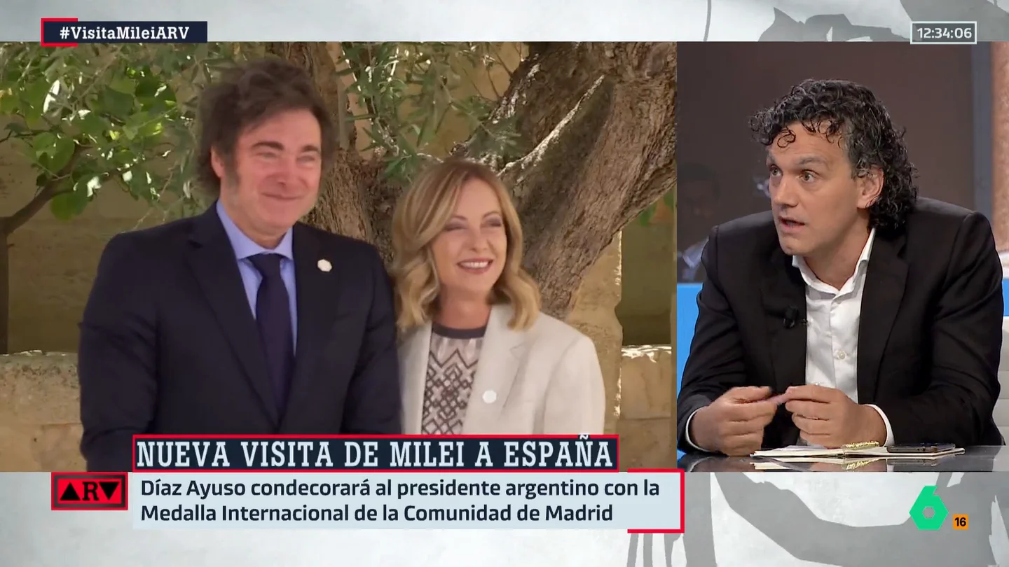 ARV- Rodrigo Orihuela, sobre Milei: "El Gobierno español se ha encontrado con que no sabe cómo lidiar con este personaje" ARV- Rodrigo Orihuela, sobre Milei: "El Gobierno español se ha encontrado con que no sabe cómo lidiar con este personaje"