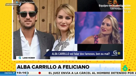 Alba Carrillo afirma que Feliciano López "ha desmejorado mucho": "Está como con ganas de ir al baño" Alba Carrillo afirma que Feliciano López "ha desmejorado mucho": "Está como con ganas de ir al baño"
