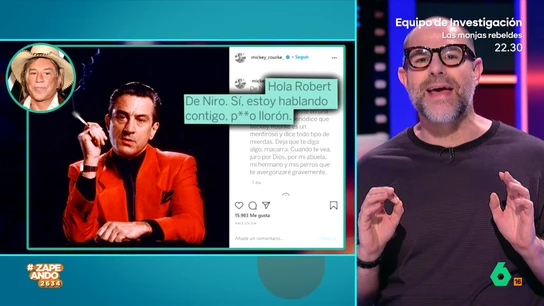 Alberto Rey recuerda los insultos de Mickey Rourke a Robert de Niro a través de Instagram Alberto Rey recuerda los insultos de Mickey Rourke a Robert de Niro a través de Instagram