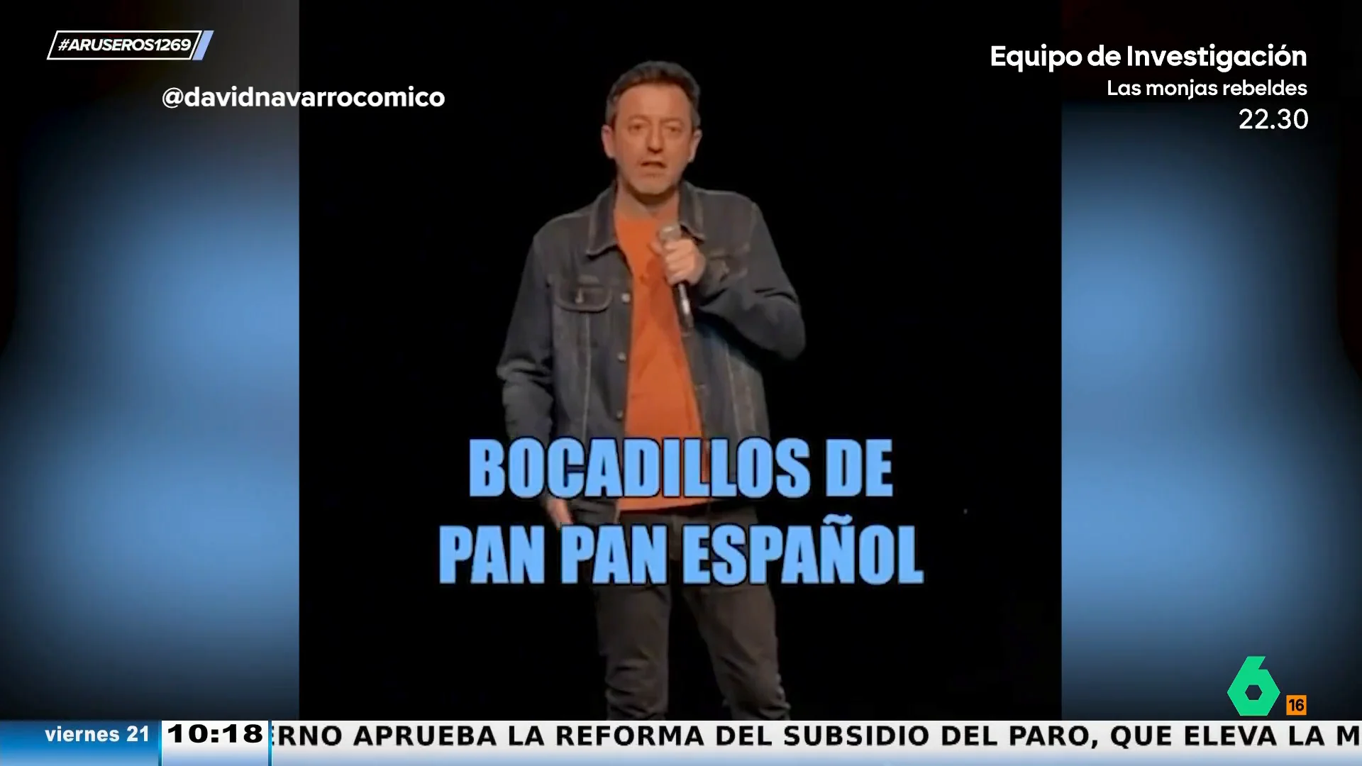 David Navarro, sobre los bocadillos de ahora: "En los 80 te pone uno así tu madre y se lo estampas en la cara"