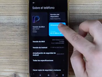 Almacenamiento del móvil Almacenamiento del móvil