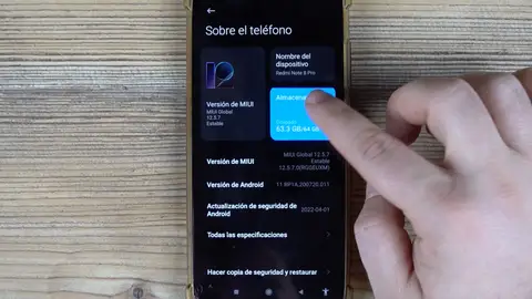 Almacenamiento del móvil Almacenamiento del móvil