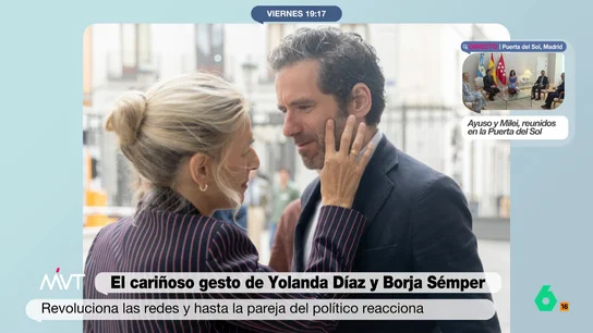 Yolanda Díaz y Borja Sémper con gesto cariñoso Yolanda Díaz y Borja Sémper con gesto cariñoso