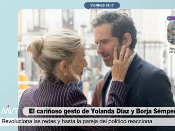 Yolanda Díaz y Borja Sémper con gesto cariñoso