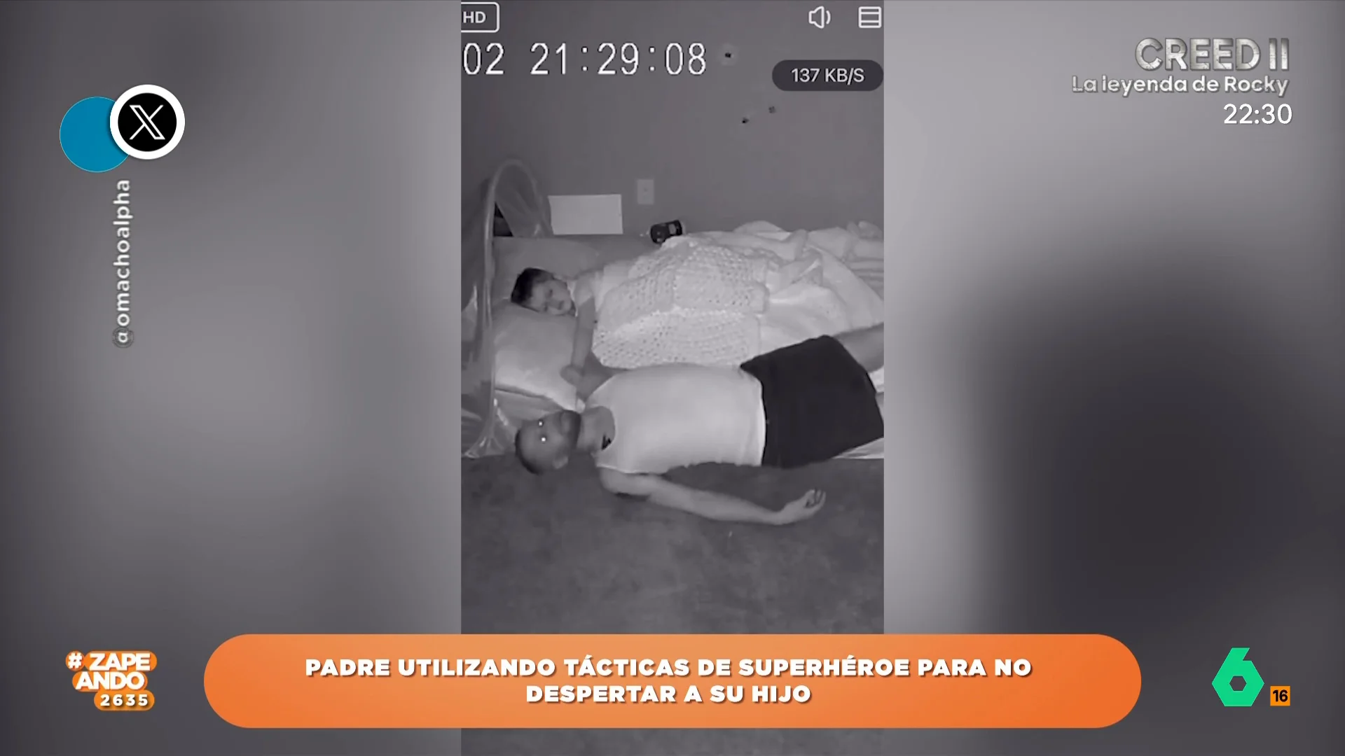 Un padre protagoniza un cómico vídeo gracias a su maniobra de evasión