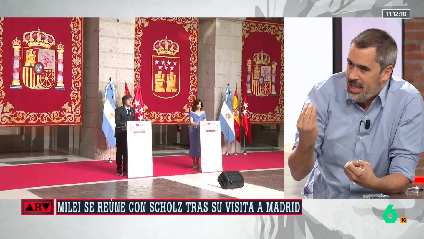 ARV- Carlos E. Cué, sobre el encuentro de Ayuso con Milei: "Creo que se ha metido en un agujero del que es imposible salir" ARV- Carlos E. Cué, sobre el encuentro de Ayuso con Milei: "Creo que se ha metido en un agujero del que es imposible salir"
