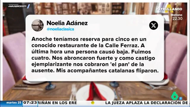 Alfonso Arús, sobre la reacción de un restaurante con un cliente por reservar para cinco e ir cuatro: "Una exageración"