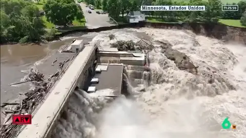 Alerta máxima en Minnesota por la posible rotura de una presa por la fuerza de las inundaciones