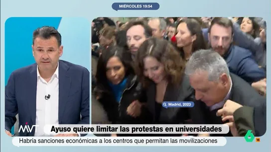 Iñaki López, a Ayuso por querer sancionar las protestas estudiantiles Más Vale Tarde analiza la nueva ley anunciada por el Gobierno de Isabel Díaz Ayuso que sancionará los escraches y las protestas estudiantiles en las universidades. Los comentarios de Iñaki López, Ramoncín o Tania Sánchez, en este vídeo.