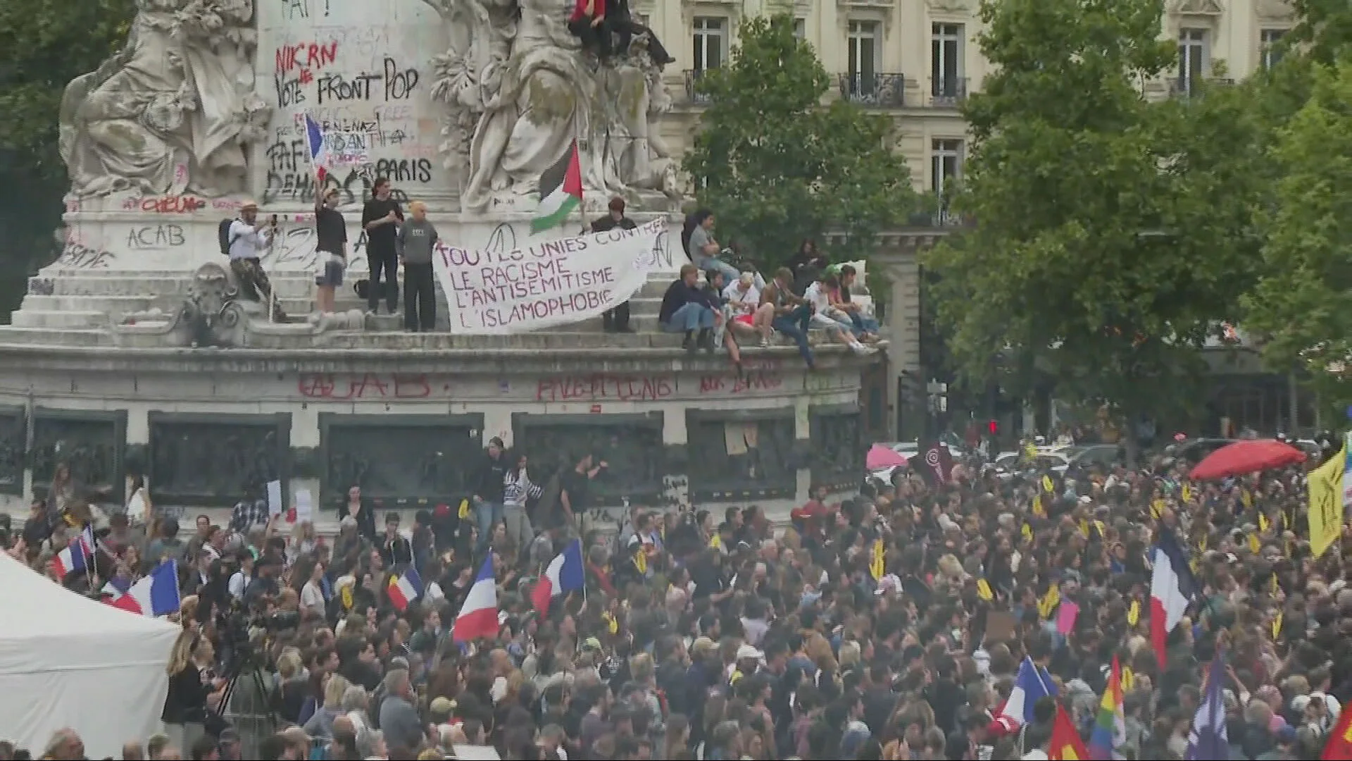 Manifestación en París contra la ultraderecha a pocos días de las elecciones