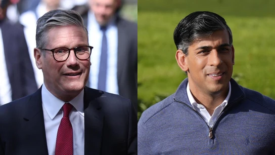 Los candidatos laborista y conservador, Keir Starmer y Rishi Sunak, durante la jornada electoral en Reino Unido Los candidatos laborista y conservador, Keir Starmer y Rishi Sunak, durante la jornada electoral en Reino Unido