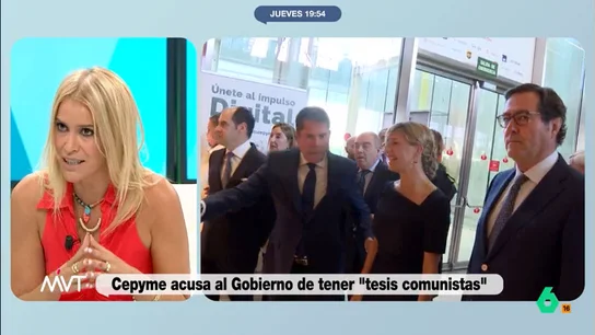 El tajante mensaje de Afra Blanco a la patronal: "La reducción de jornada se va a dar sí o sí" "Si mañana los empresarios no se sienten representados, será porque las patronales no han llevado propuestas a la mesa", afirma rotunda Afra Blanco en este vídeo de Más Vale Tarde sobre la reunión para la reducción de la jornada laboral.