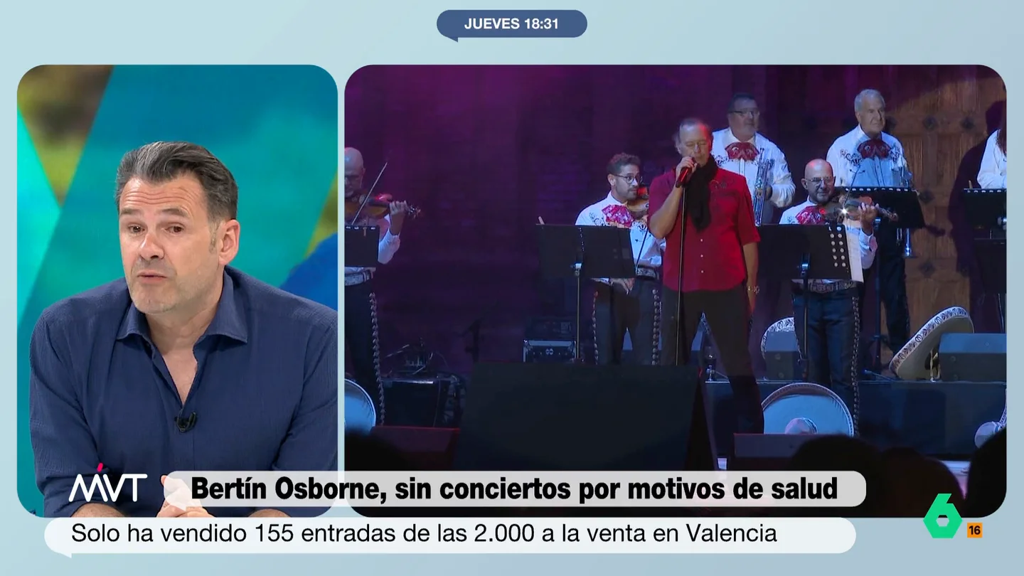 Iñaki López ironiza sobre el concierto cancelado de Bertín Osborne "Igual si estuviera bien iluminado, veríamos que hay miles de personas", reacciona en este vídeo Iñaki López al ver el concierto que suspendió Bertín Osborne en plena actuación por las luces, pero para el que había vendido pocas entradas.