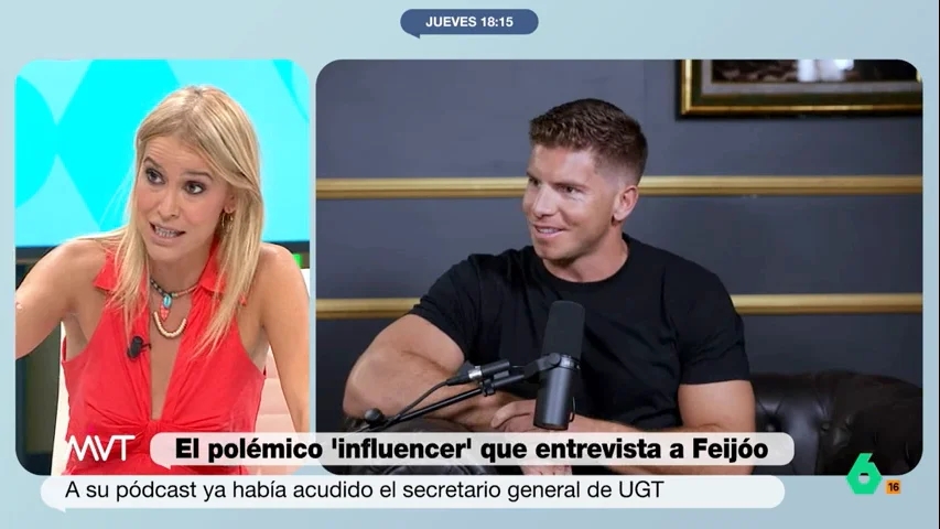 "Cuando hablamos de IRPF y de impuesto de sociedades, hablamos de Suárez y de un acuerdo en España, de progresividad y de constitucionalismo", recuerda Afra Blanco en este vídeo al influencer Pedro Buerbaum que ha entrevistado a Feijóo.