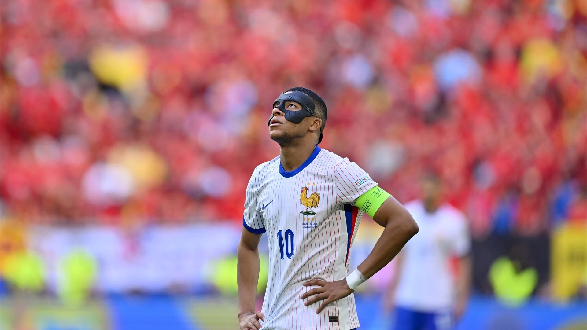 Kylian Mbappé en el partido de octavos de final de la Eurocopa 2024