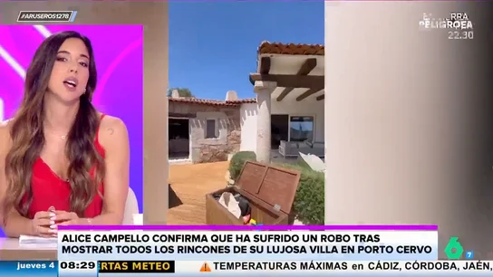 Roban en la lujosa villa de Alice Campello y Álvaro Morata en Porto Cervo Roban en la lujosa villa de Alice Campello y Álvaro Morata en Porto Cervo