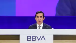 El presidente del BBVA, Carlos Torres, preside la junta general extraordinaria de accionistas que la entidad bancaria.