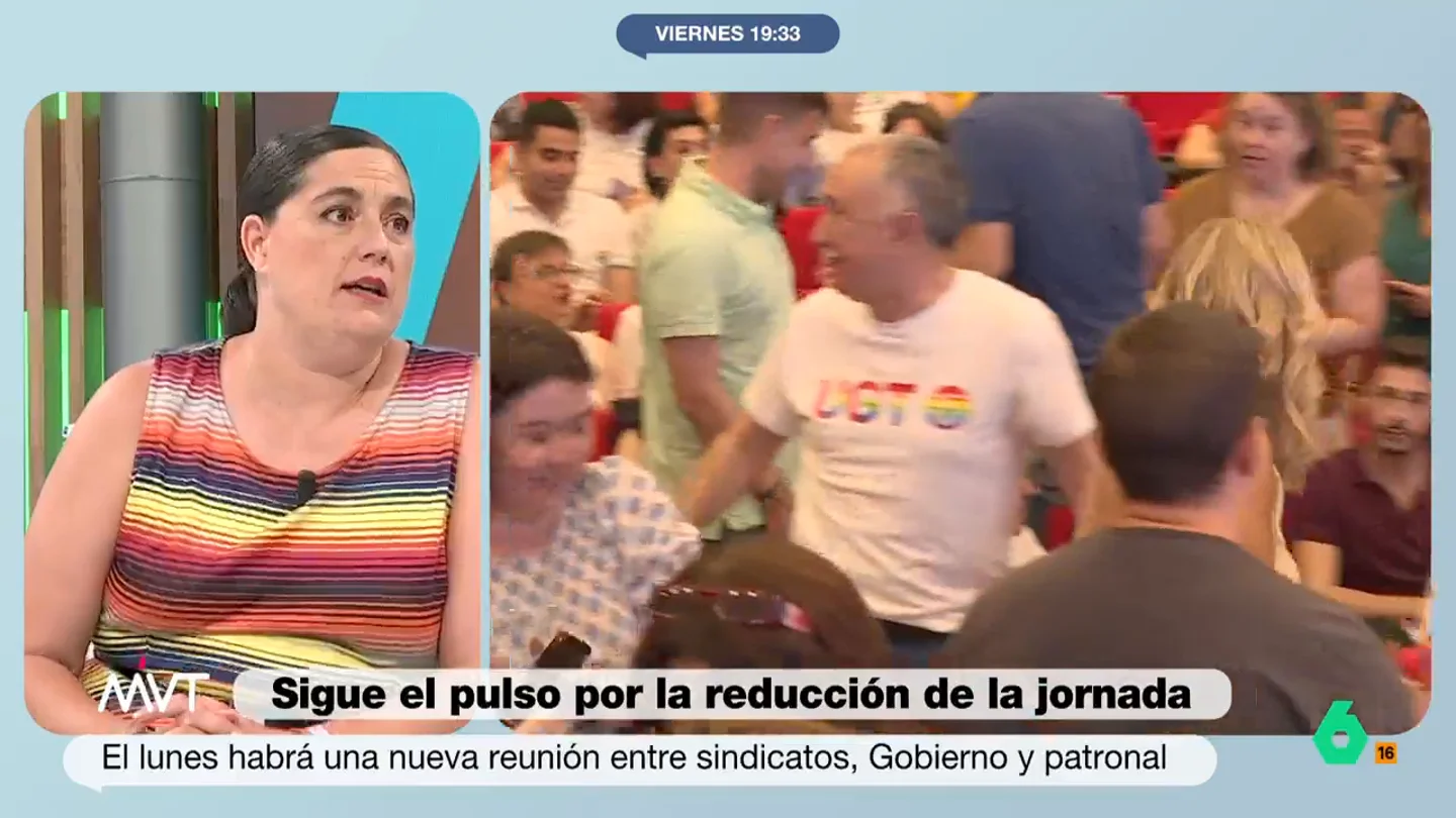 MVT - Loreto Ochando, sobre la reducción de la jornada laboral: "Nada le va bien a la patronal cuando se trata de los trabajadores" MVT - Loreto Ochando, sobre la reducción de la jornada laboral: "Nada le va bien a la patronal cuando se trata de los trabajadores"