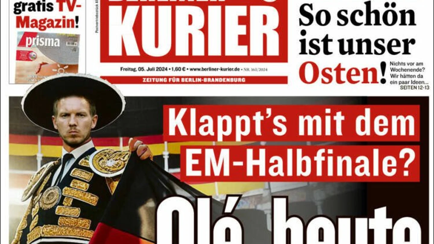"Hoy domamos a los españoles": la portada de un diario alemán que calienta el partido de la Eurocopa "Hoy domamos a los españoles": la portada de un diario alemán que calienta el partido de la Eurocopa