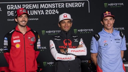 Marc Márquez, con Jorge Martín y Pecco Bagnaia Marc Márquez, con Jorge Martín y Pecco Bagnaia