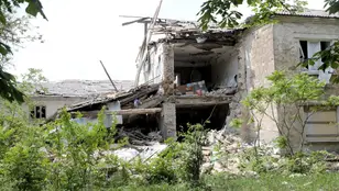 Una casa destruida en Donetsk