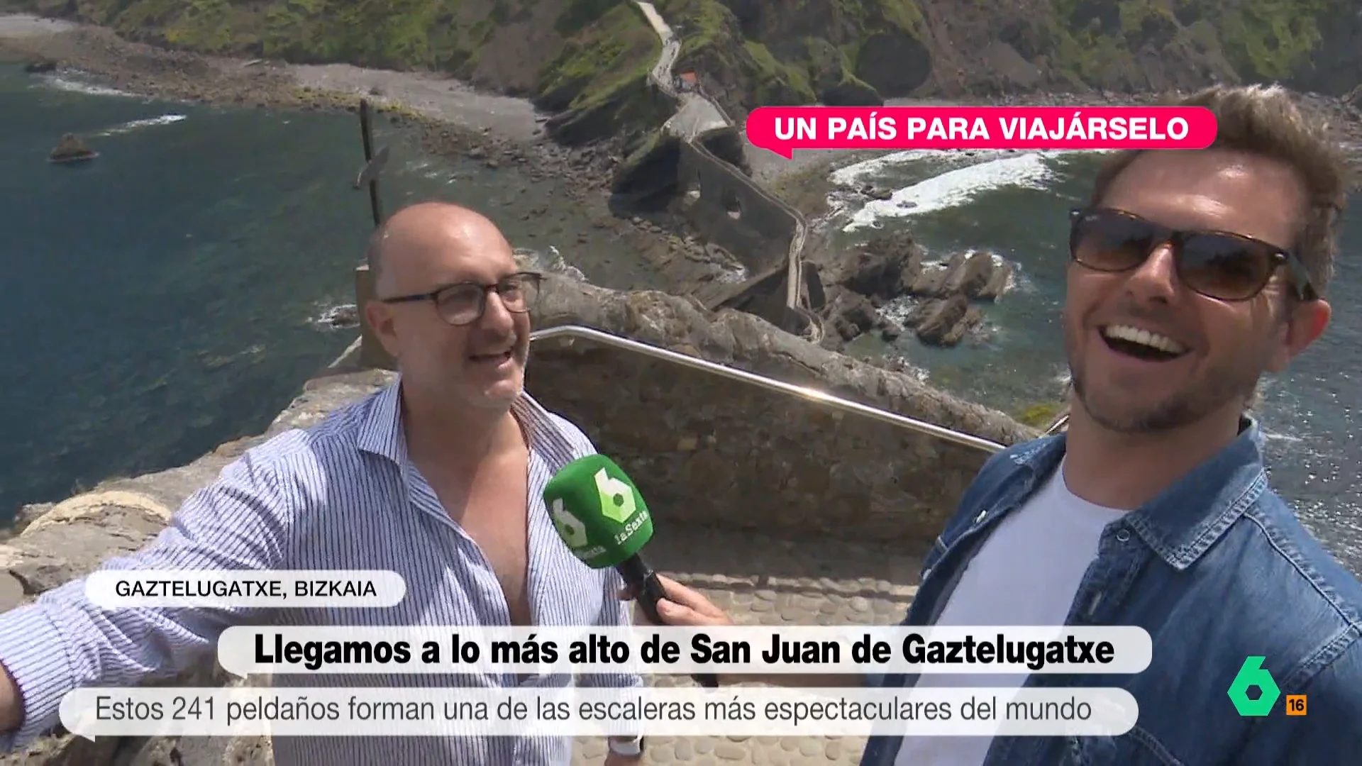 Luis Calero en San Juan de Gaxtelugatxe