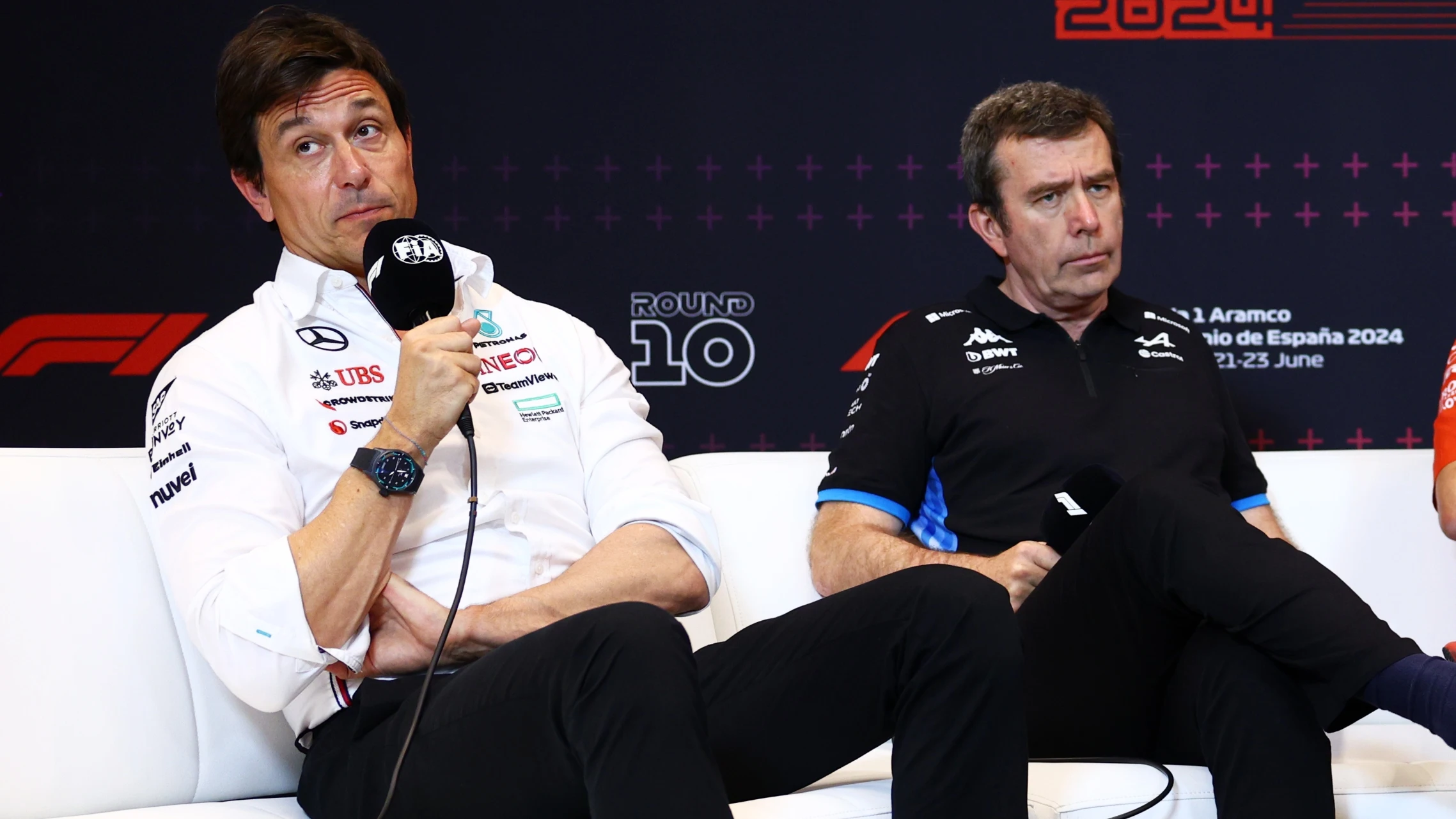 Toto Wolff, con Bruno Famin, jefe de Alpine