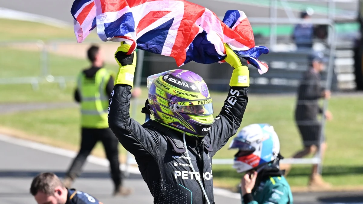 Lewis Hamilton, tras ganar en Silverstone