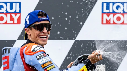 Marc Márquez, en el podio de Alemania Marc Márquez, en el podio de Alemania